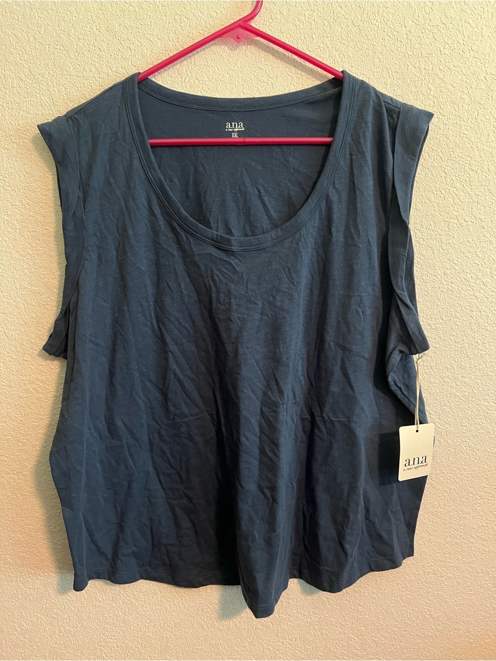 a.n.a Dark Navy Scoop Neck Sleeveless Tank Top XXL